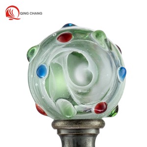 Exquisite colored dotted glass balls with antique brass lighting| QINGCHANG