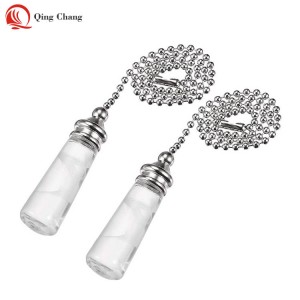 Ceiling fan pull switch, Fcatory hot sell transparent crystal cylinder | QINGCHANG
