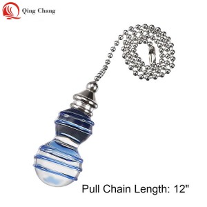 fan chain pull switch, Hot sell blue stripe pattern crystal gourd | QINGCHANG