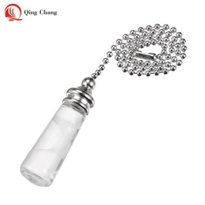 Ceiling fan pull switch, Fcatory hot sell transparent crystal cylinder | QINGCHANG