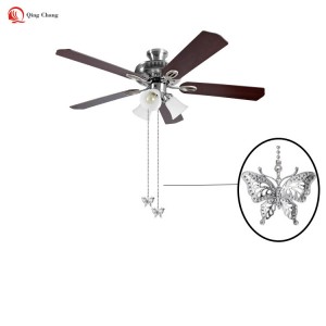 Fan pull chain switch, Hot sell factory zinc alloy butterfly shape pendant | QINGCHANG