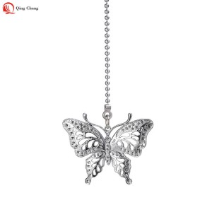 Fan pull chain switch, Hot sell factory zinc alloy butterfly shape pendant | QINGCHANG