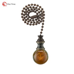 Ceiling fan pull chain extender, Factory wholesale amber color glass ball | QINGCAHNG