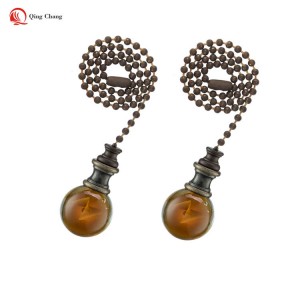 Ceiling fan pull chain extender, Factory wholesale amber color glass ball | QINGCAHNG