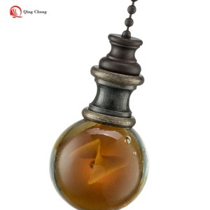 Ceiling fan pull chain extender, Factory wholesale amber color glass ball | QINGCAHNG
