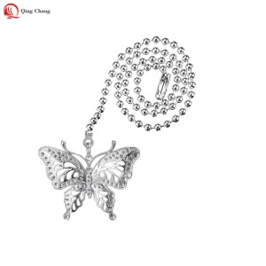 Fan pull chain switch, Hot sell factory zinc alloy butterfly shape pendant | QINGCHANG