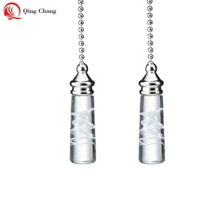 Ceiling fan pull switch, Fcatory hot sell transparent crystal cylinder | QINGCHANG