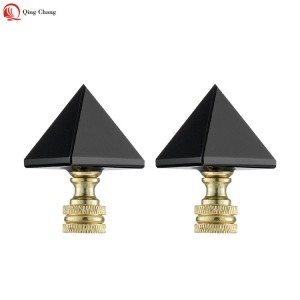 Crystal lamp finials, New design high quality black for lamp harp | QINGCHANG