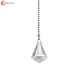 Fan light pull chains, Hot sell high quality transparent diamond crystal | QINGCHANG