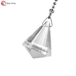 Fan light pull chains, Hot sell high quality transparent diamond crystal | QINGCHANG