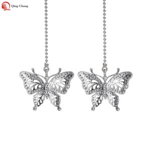 Fan pull chain switch, Hot sell factory zinc alloy butterfly shape pendant | QINGCHANG