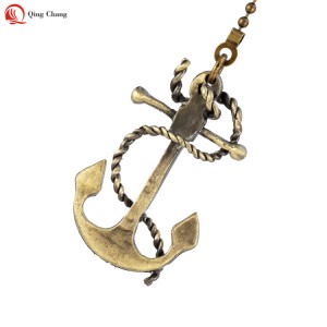 Metal pull chain, New design hot sell zinc alloy anchor shape pendant | QINGCHAGN