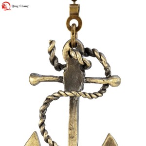 Metal pull chain, New design hot sell zinc alloy anchor shape pendant | QINGCHAGN