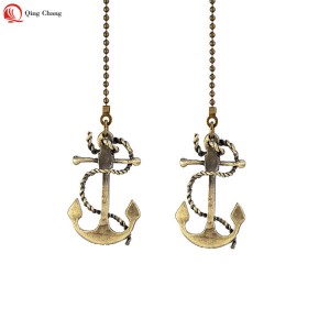 Metal pull chain, New design hot sell zinc alloy anchor shape pendant | QINGCHAGN