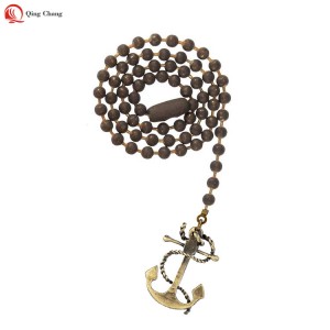 Metal pull chain, New design hot sell zinc alloy anchor shape pendant | QINGCHAGN