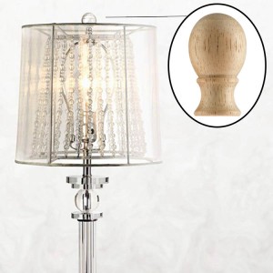 Wood ball finial, Hot sell factory new design for lamp harp | QINGCHANG