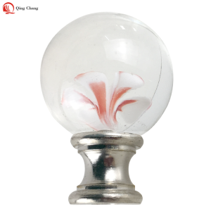 Factory hot sell  flower interior glass ball for lamp finial| QINGCHANG