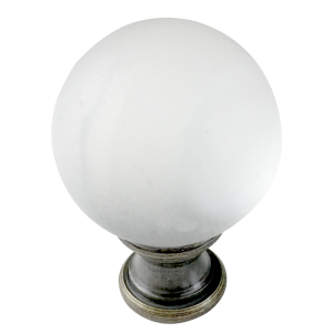 Exquisite frosted glass ball with antique brass lamp finial| QINGCHANG