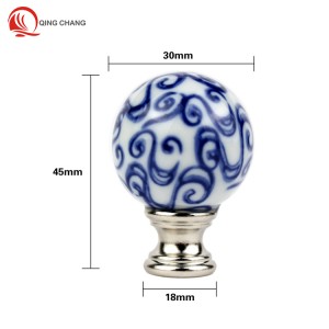 Blue and white porcelain lamp finials