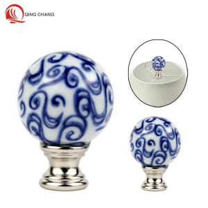 Blue and white porcelain lamp finials