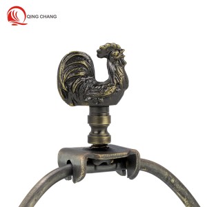 Hot sales  alloy  rooster crowing lamp finials