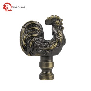 Hot sales  alloy  rooster crowing lamp finials