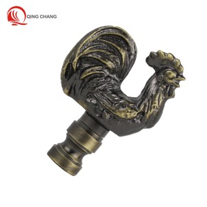 Hot sales  alloy  rooster crowing lamp finials