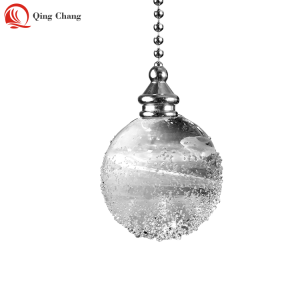 Trendy transparent glass bubble glass ball ceiling fan pull chain| QINGCHANG