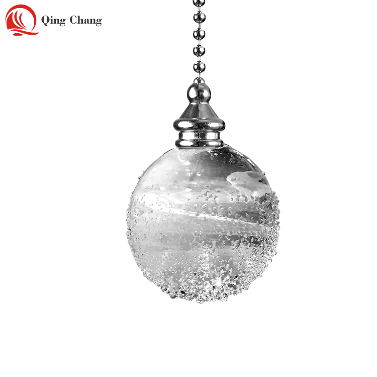 Trendy transparent glass bubble glass ball ceiling fan pull chain| QINGCHANG Featured Image