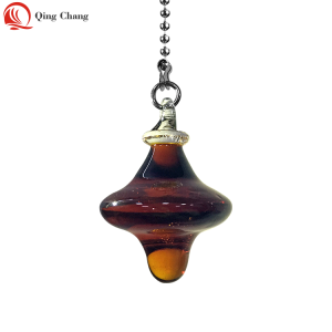 High quality crystal amber UFO shape ceiling fan pull chain| QINGCHANG