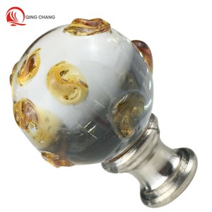 Nice design crystal glass lamp finials| QINGCHANG