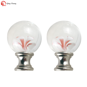 Factory hot sell  flower interior glass ball for lamp finial| QINGCHANG