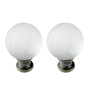 Exquisite frosted glass ball with antique brass lamp finial| QINGCHANG