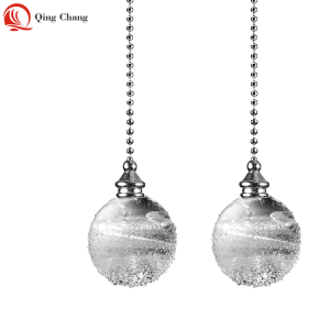 Trendy transparent glass bubble glass ball ceiling fan pull chain| QINGCHANG