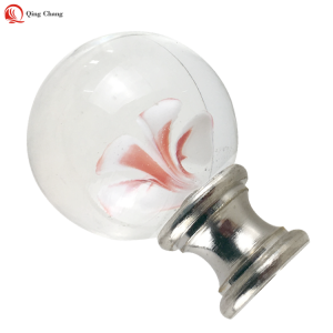 Factory hot sell  flower interior glass ball for lamp finial| QINGCHANG