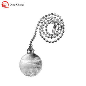 Trendy transparent glass bubble glass ball ceiling fan pull chain| QINGCHANG