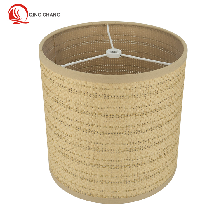 Raffia lampshade and lighting effects