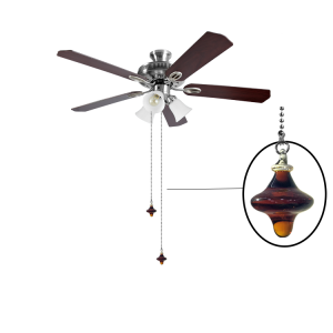 High quality crystal amber UFO shape ceiling fan pull chain| QINGCHANG