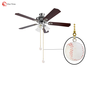 Nice design plastic baseball shape ceiling fan pull chain| QINGCHANG